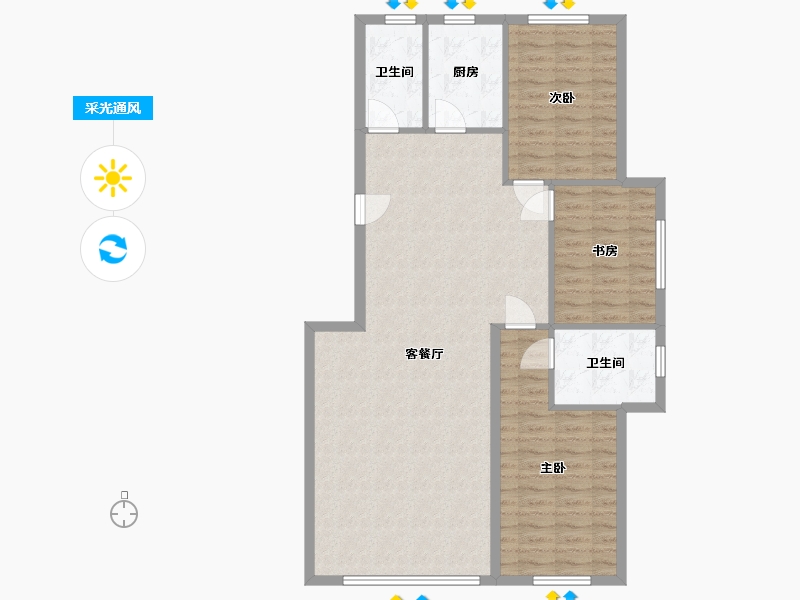 辽宁省-朝阳市-乌兰家园-120.00-户型库-采光通风