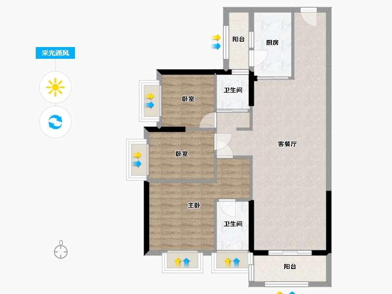 贵州省-贵阳市-西南上城-89.42-户型库-采光通风