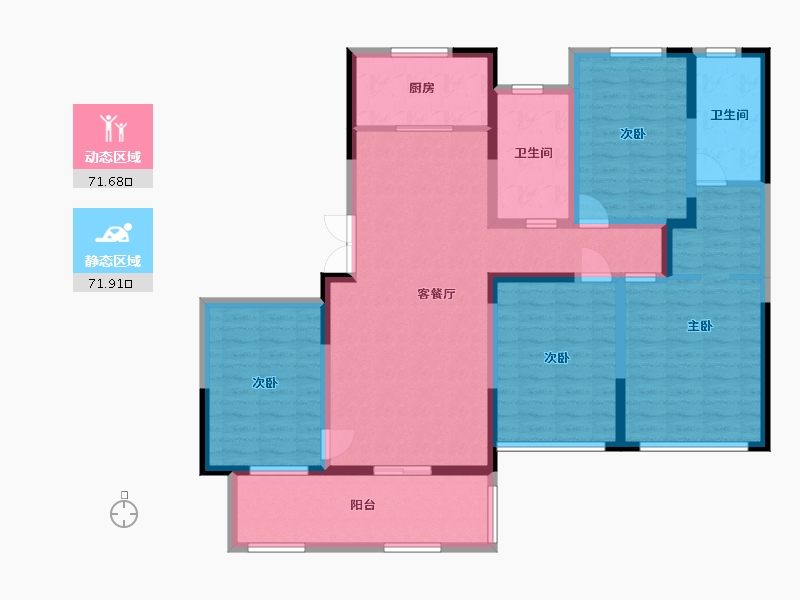 河南省-濮阳市-璞禵公馆-128.00-户型库-动静分区