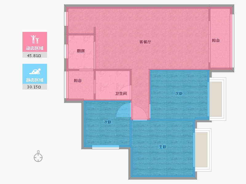 广东省-广州市-叠溪花园（云溪四季）-69.00-户型库-动静分区