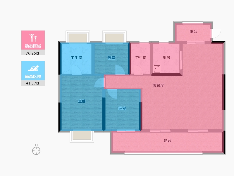 湖北省-孝感市-孝感碧桂园-119.00-户型库-动静分区