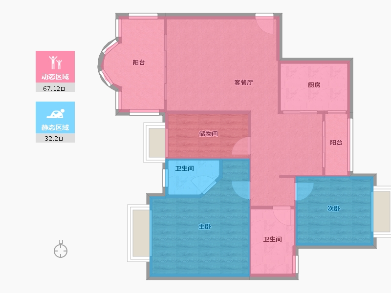 广东省-广州市-岭南新世界-99.00-户型库-动静分区