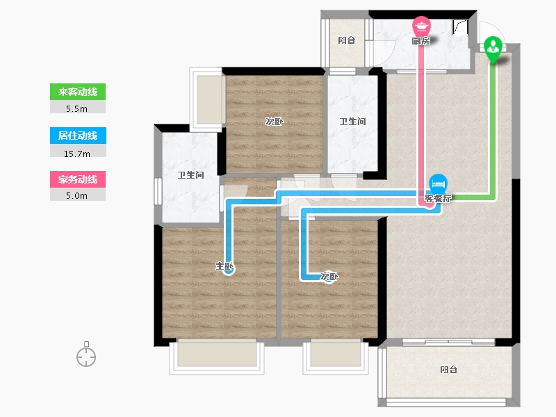 湖南省-衡阳市-银泰红城-103.00-户型库-动静线