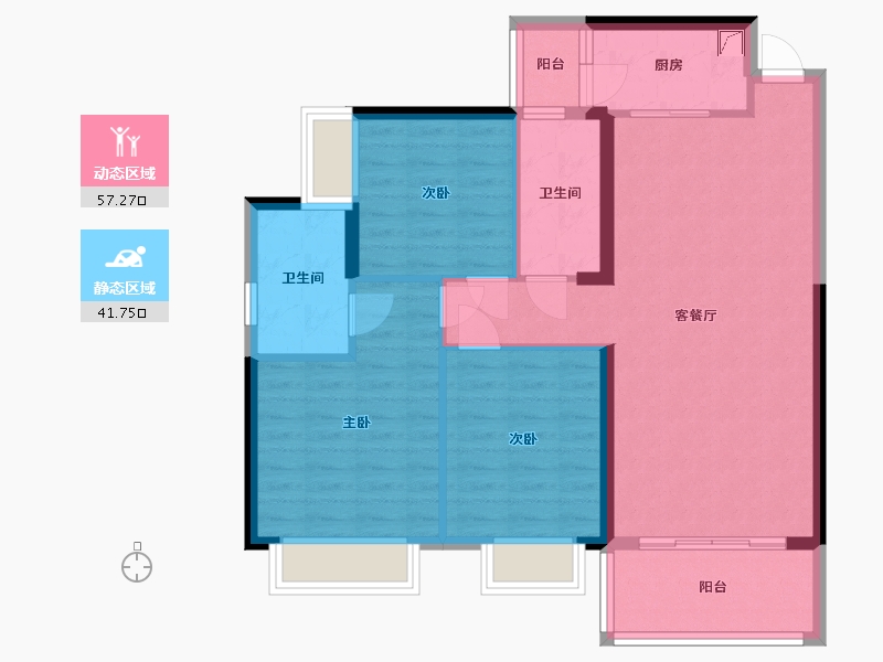 湖南省-衡阳市-银泰红城-103.00-户型库-动静分区