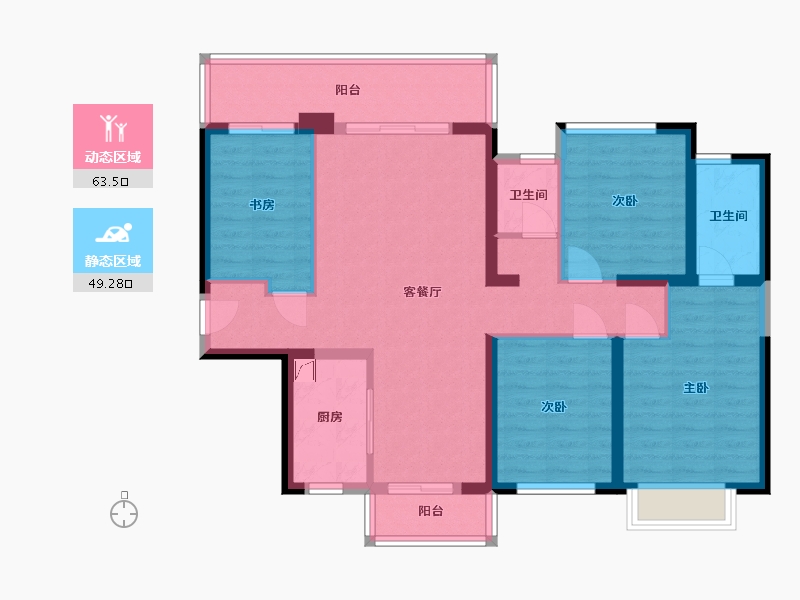 广西壮族自治区-南宁市-保利领秀前城-106.11-户型库-动静分区