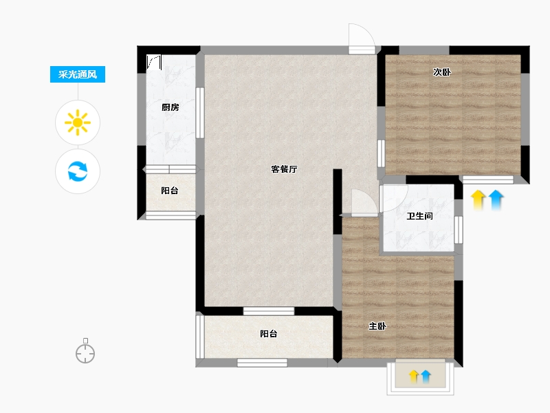 江苏省-苏州市-江南安康里-76.00-户型库-采光通风