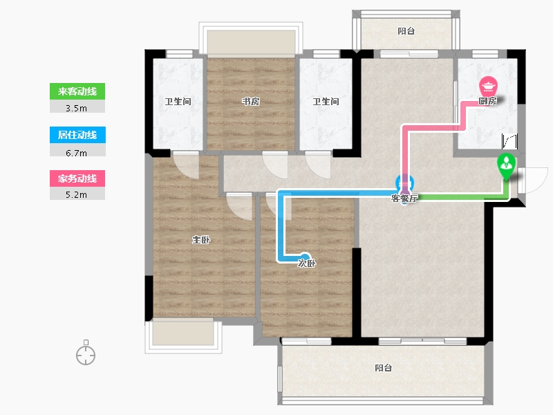 湖北省-荆门市-汉龙一号-116.00-户型库-动静线