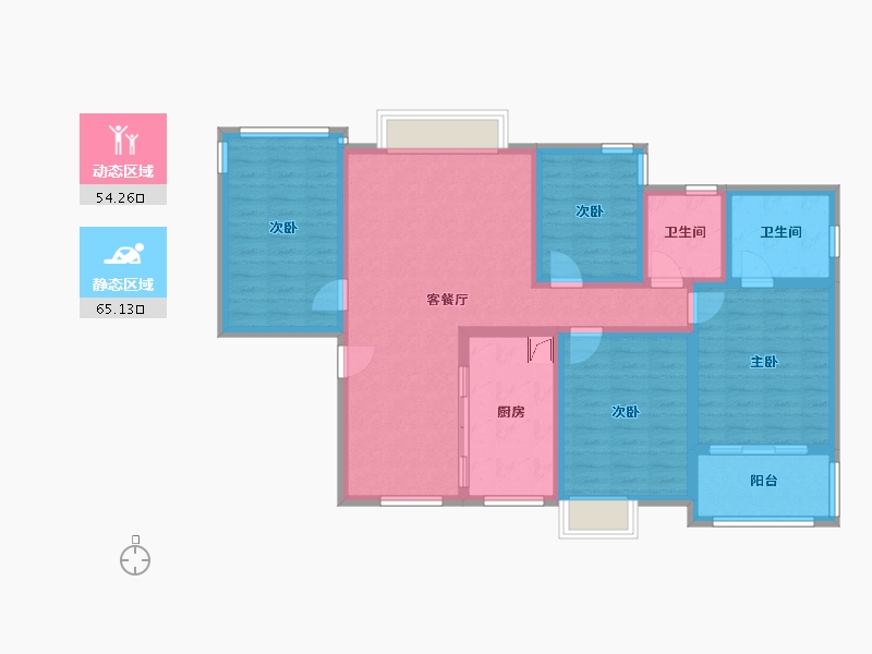 四川省-绵阳市-远太城3期-107.00-户型库-动静分区