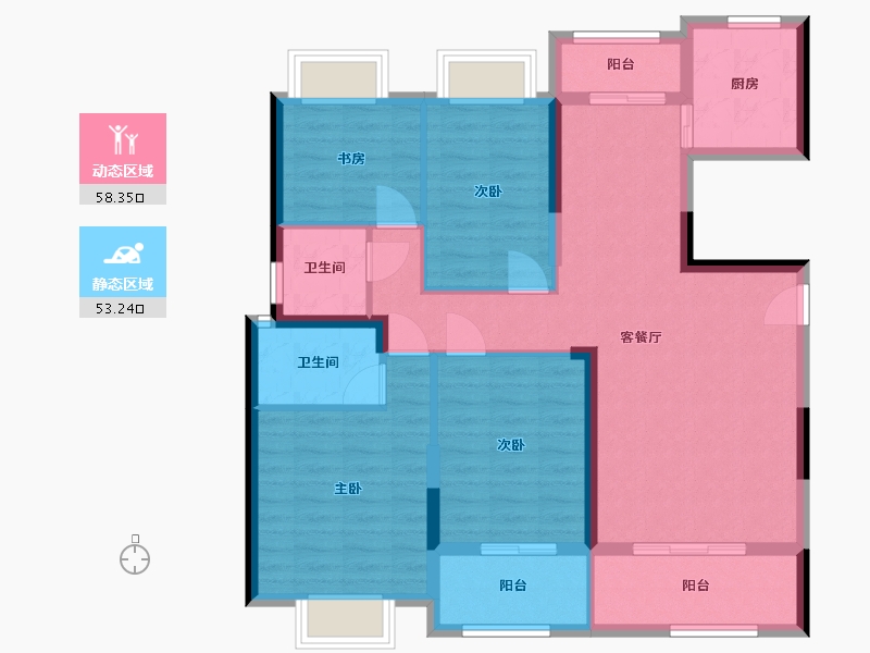 湖南省-常德市-福捷华中城-100.00-户型库-动静分区