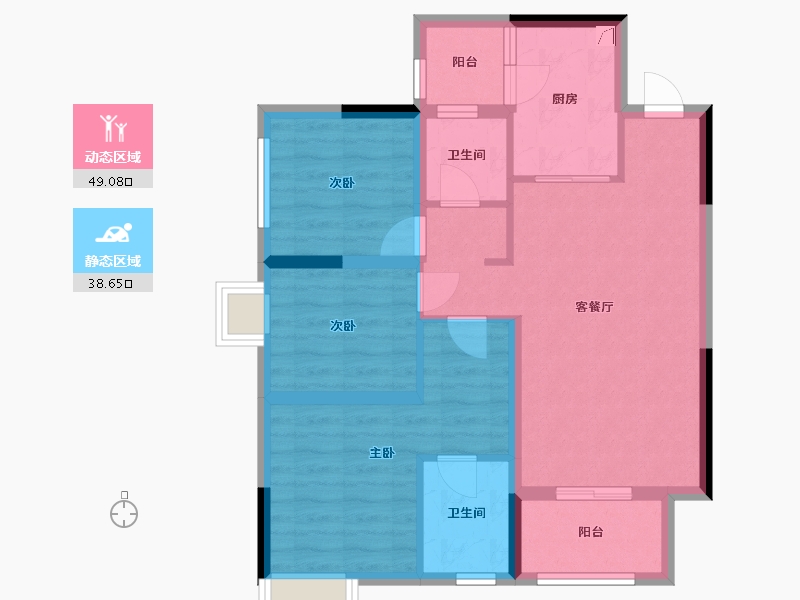 四川省-内江市-观岭云庭-90.00-户型库-动静分区