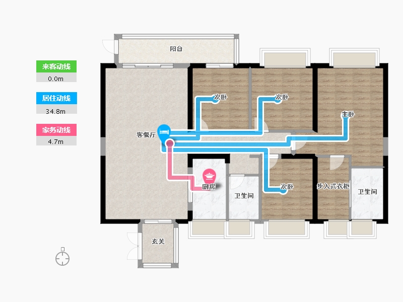 海南省-海口市-扬江花园-140.00-户型库-动静线