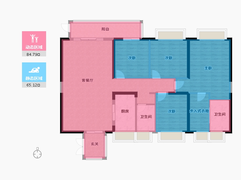 海南省-海口市-扬江花园-140.00-户型库-动静分区