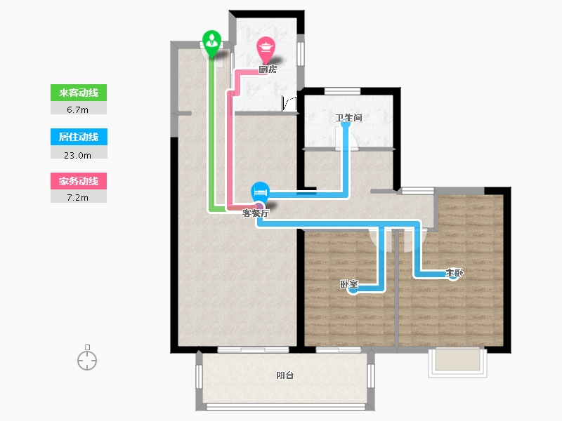 福建省-莆田市-白棠云麓二期A3 02户型-103.00-户型库-动静线