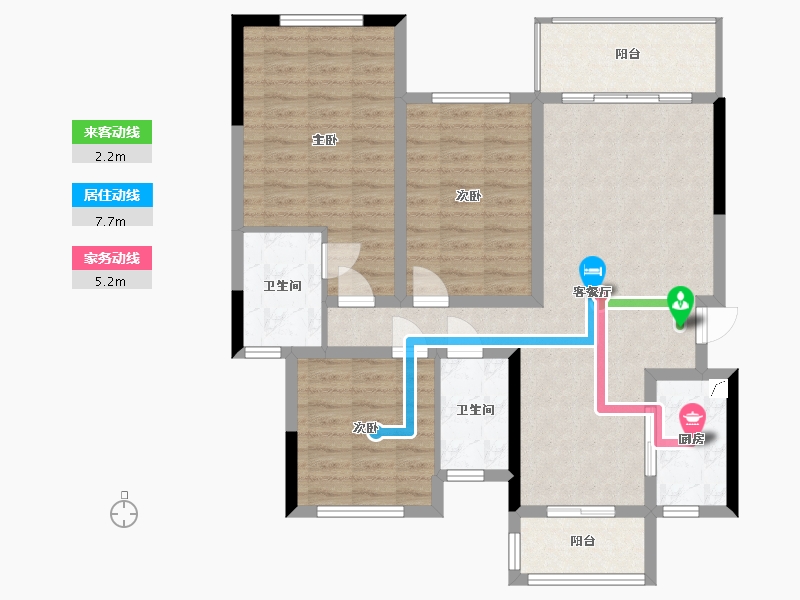 四川省-成都市-保利桃源新城二期-79.18-户型库-动静线