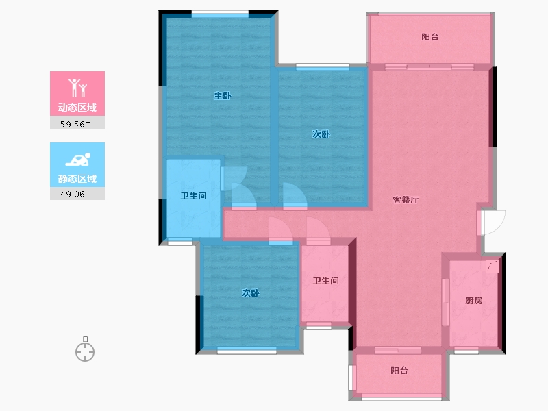 四川省-成都市-保利桃源新城二期-79.18-户型库-动静分区