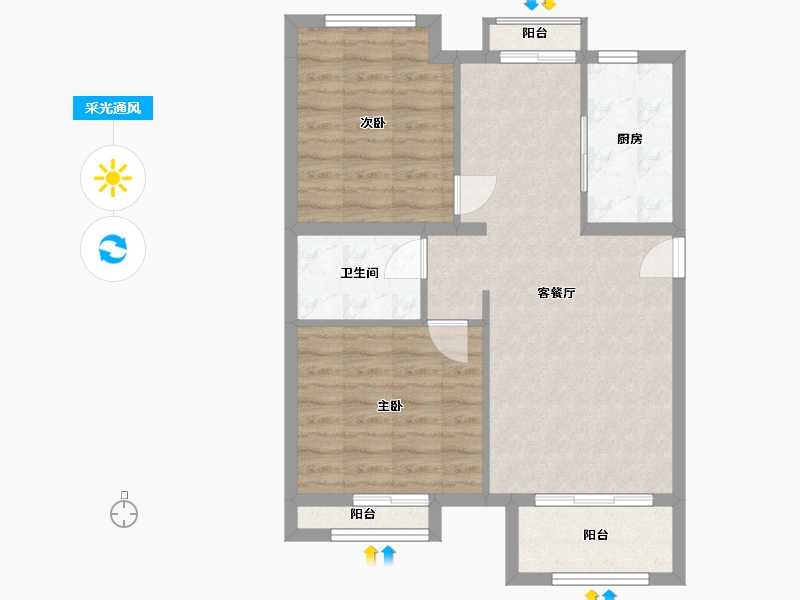 北京-北京市-中海紫御公馆-80.00-户型库-采光通风