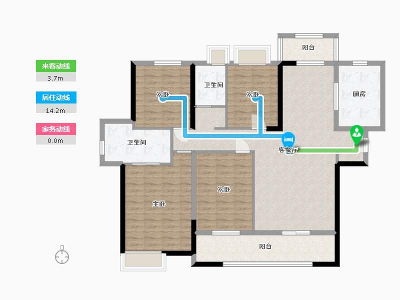 福建省-泉州市-龙湖天璞-142.00-户型库-动静线