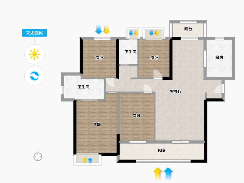 福建省-泉州市-龙湖天璞-142.00-户型库-采光通风