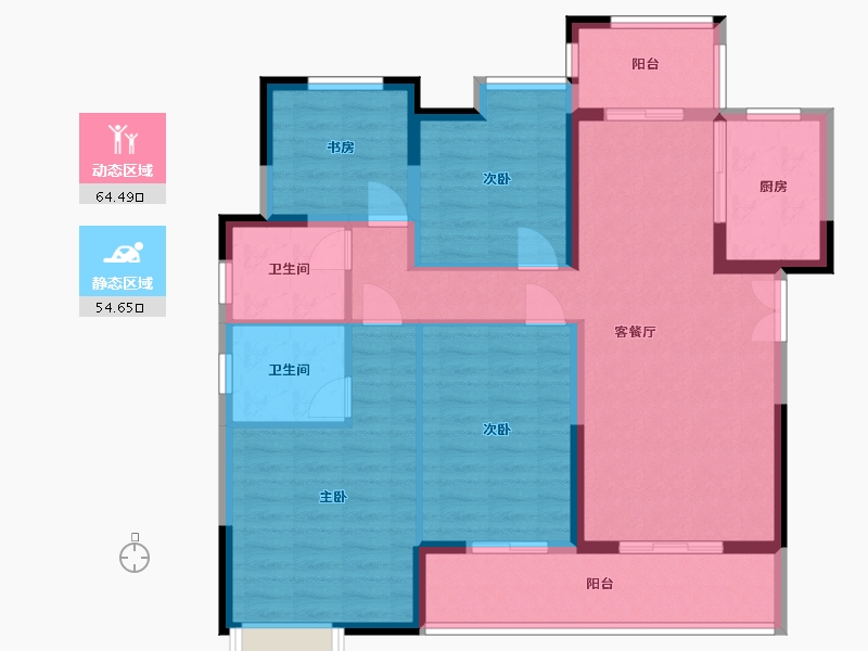 湖北省-黄冈市-小区-120.00-户型库-动静分区