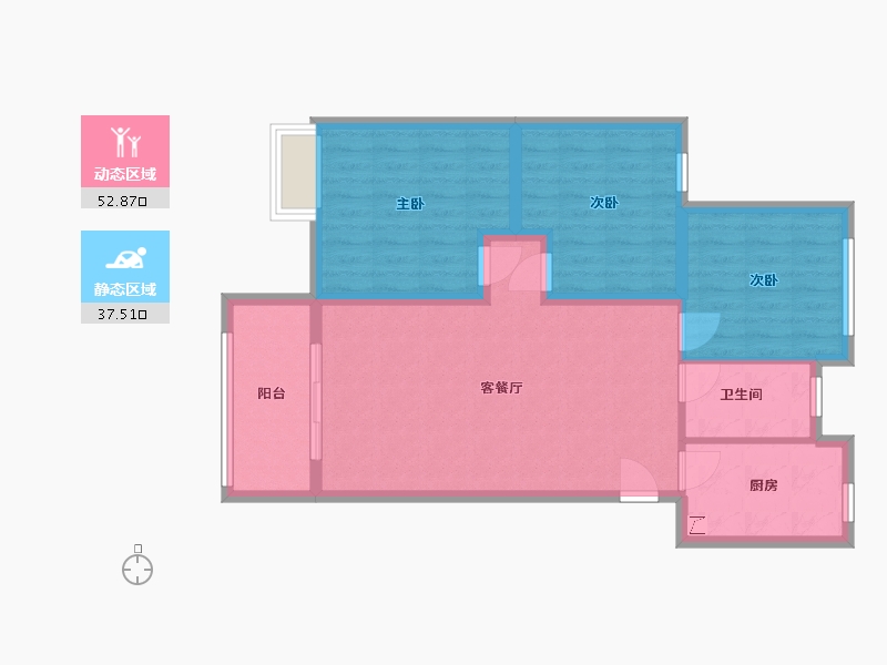 安徽省-宿州市-万成哈佛国际-81.00-户型库-动静分区