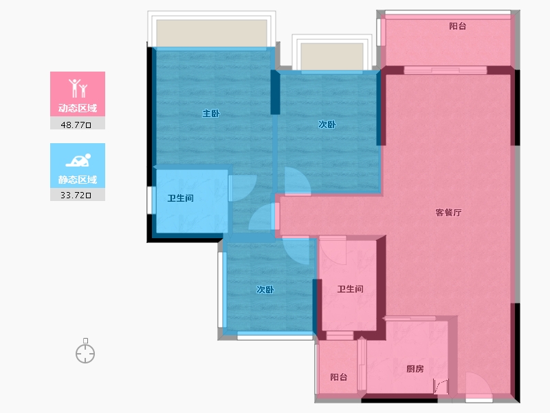 广东省-惠州市-荷悦台-73.00-户型库-动静分区