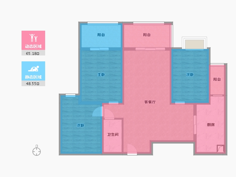 陕西省-商洛市-东盛大厦-110.00-户型库-动静分区