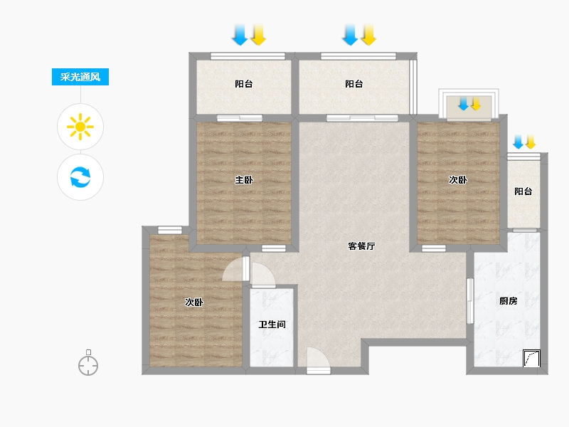 陕西省-商洛市-东盛大厦-110.00-户型库-采光通风