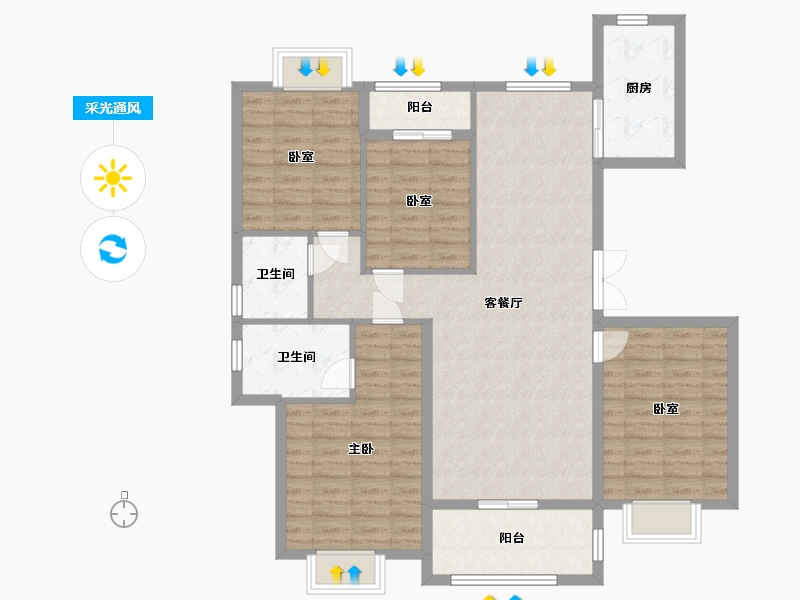 云南省-曲靖市-安厦十五城-111.86-户型库-采光通风