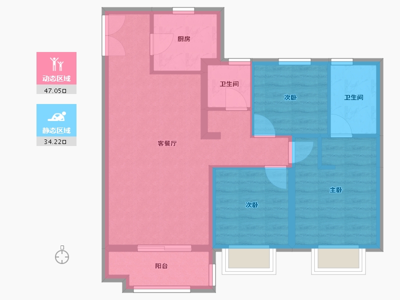 甘肃省-兰州市-万达-87.00-户型库-动静分区