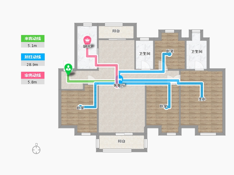 湖北省-武汉市-东原启城二期-106.50-户型库-动静线