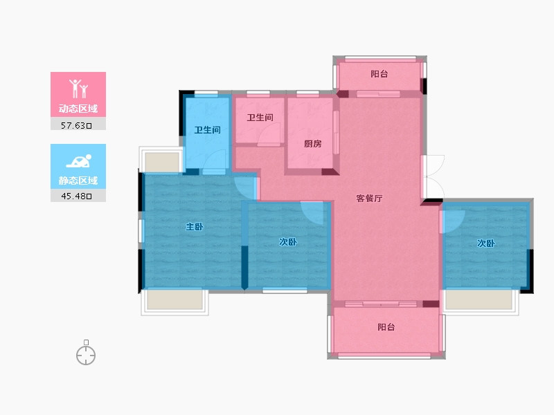 湖北省-黄石市-铜锣湾-92.00-户型库-动静分区