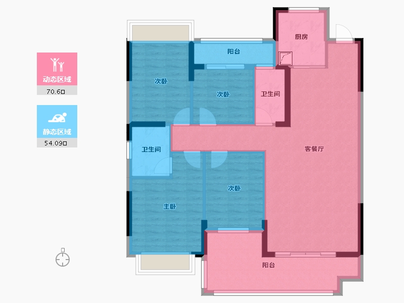 湖南省-湘潭市-欣积福湾-130.00-户型库-动静分区