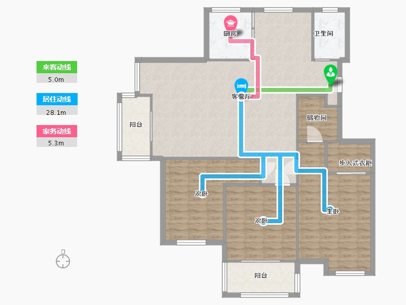 江西省-赣州市-天际华庭-124.00-户型库-动静线