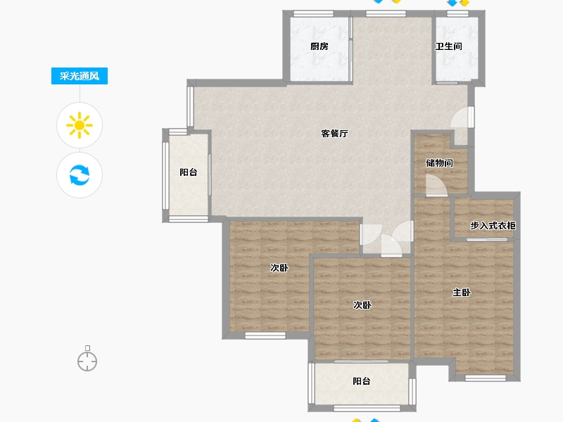 江西省-赣州市-天际华庭-124.00-户型库-采光通风