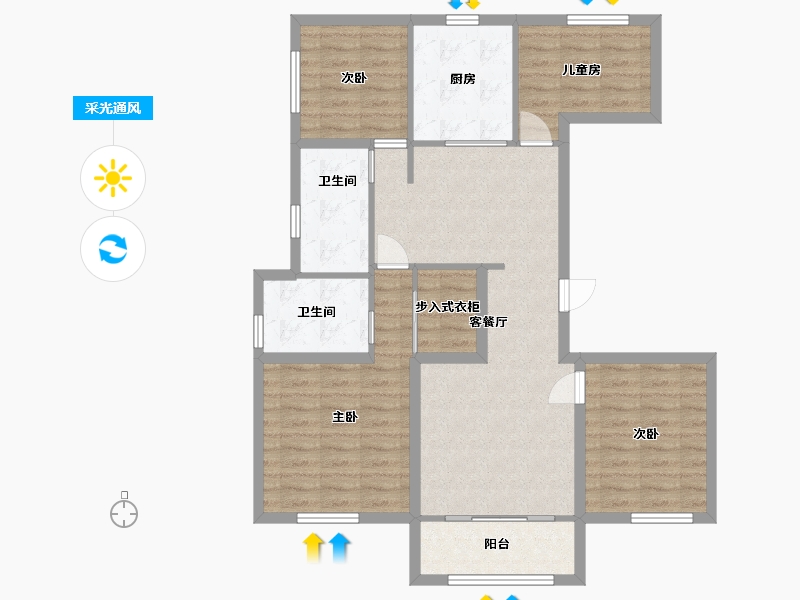 河北省-张家口市-保利中央公园-120.00-户型库-采光通风