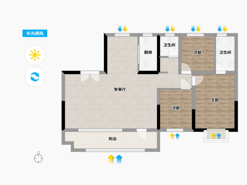 山东省-济宁市-尚龙原著-110.00-户型库-采光通风