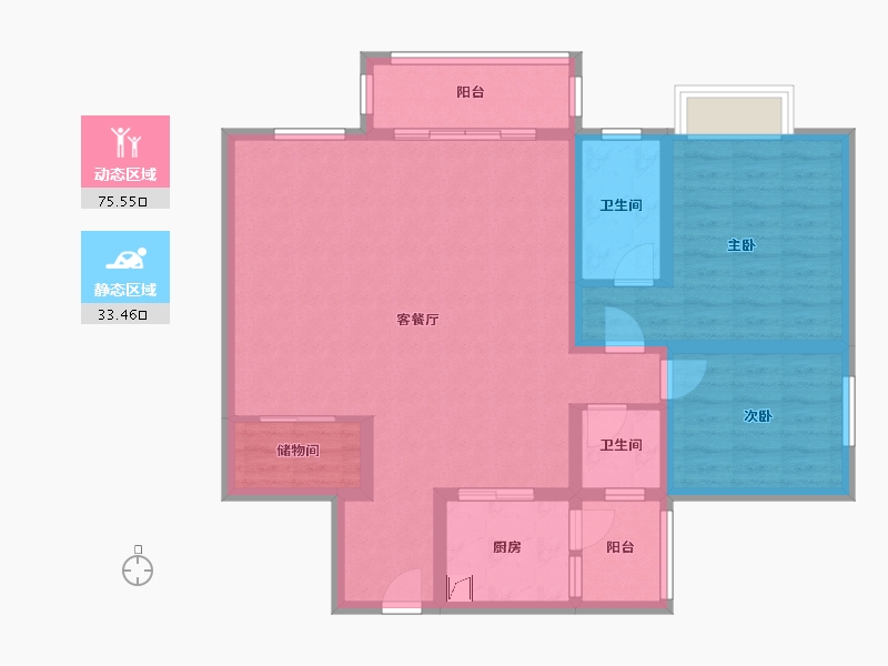 云南省-红河哈尼族彝族自治州-君悦天下-121.34-户型库-动静分区