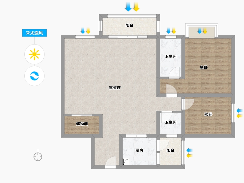 云南省-红河哈尼族彝族自治州-君悦天下-121.34-户型库-采光通风