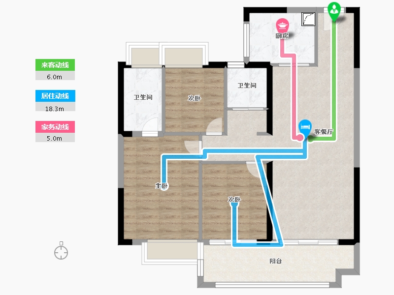 安徽省-安庆市-碧桂园中梁东方y-88.87-户型库-动静线