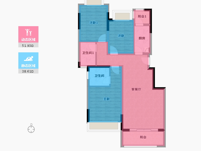 重庆-重庆市-金地自在城-81.56-户型库-动静分区