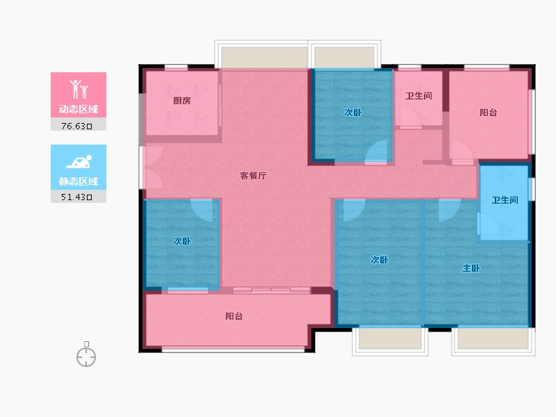 广东省-肇庆市-保利湖畔花园-113.25-户型库-动静分区