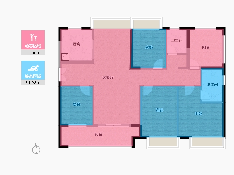 广东省-肇庆市-保利湖畔花园-113.26-户型库-动静分区