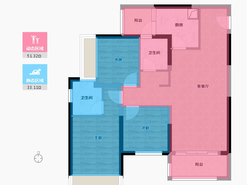 重庆-重庆市-礼悦东方-20.75-户型库-动静分区