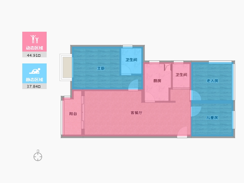 浙江省-宁波市-宝龙云尚嘉园-71.24-户型库-动静分区