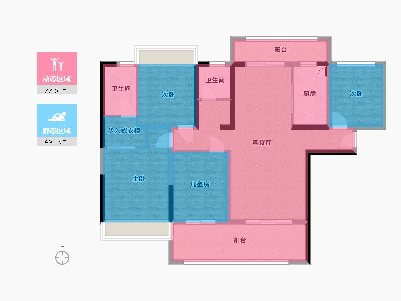 湖南省-常德市-国宾府-112.00-户型库-动静分区