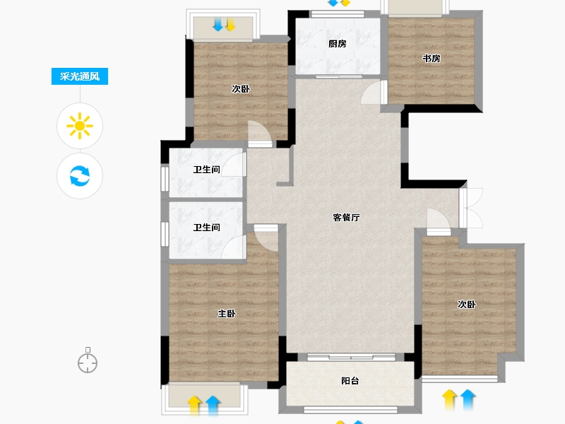 江西省-赣州市-九境-111.00-户型库-采光通风