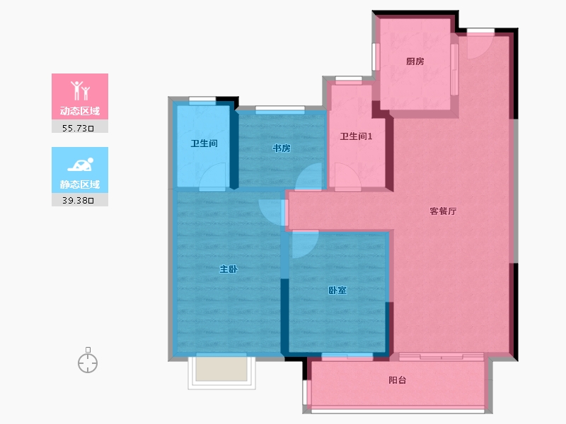 安徽省-宿州市-天元府-85.00-户型库-动静分区