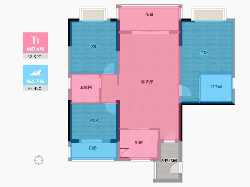 福建省-泉州市-安溪蓝溪缔景-93.00-户型库-动静分区