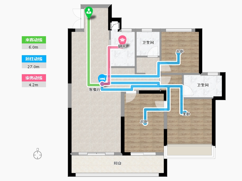 江苏省-无锡市-翡翠天元-106.00-户型库-动静线