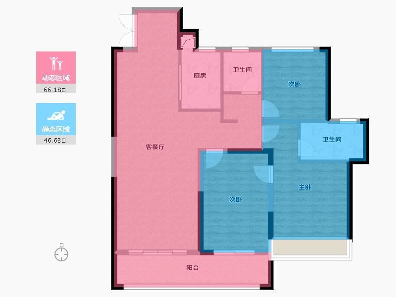 江苏省-无锡市-翡翠天元-106.00-户型库-动静分区